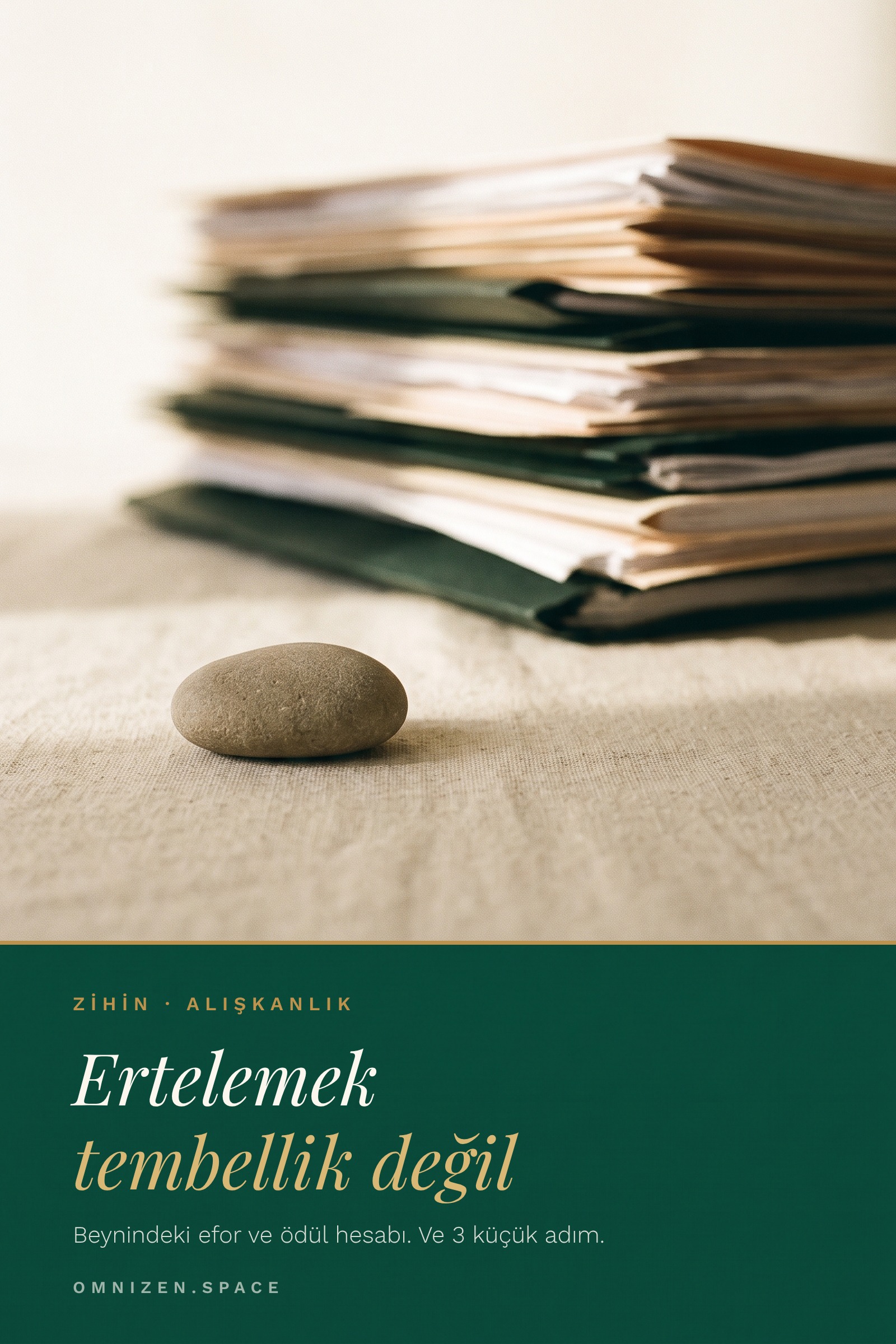 Ertelemek tembellik değil" başlıklı dikey görsel